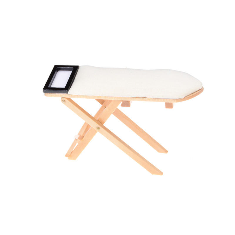 1Zestaw 1:12 Skala Domek dla lalek Miniatura Żelazko Z Deską Do Prasowania Zestaw Do Udawania Zabawy