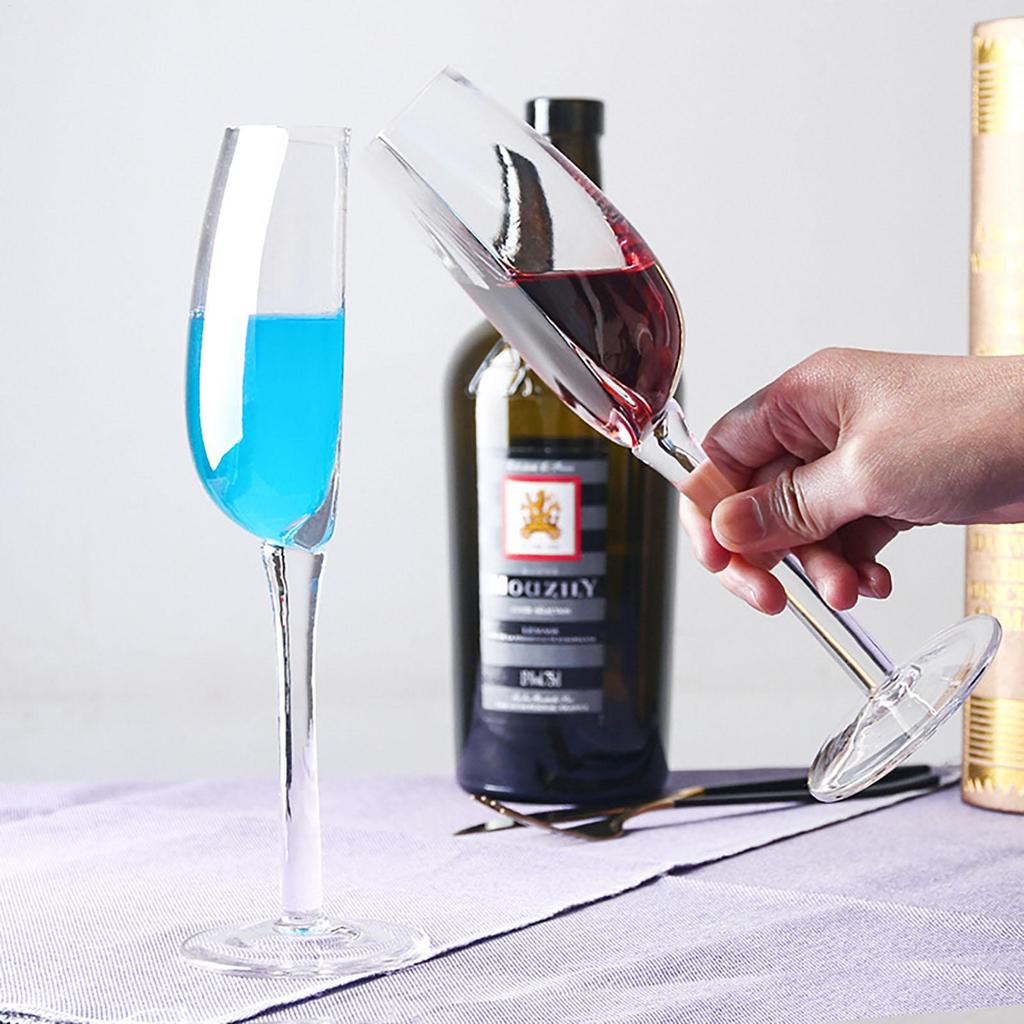 140ml Semicircular Red Wine Cups Portable Clear Half Wine Glass Half Glass Champagne Cups Long Stemmed Glassware Red Wine Cup