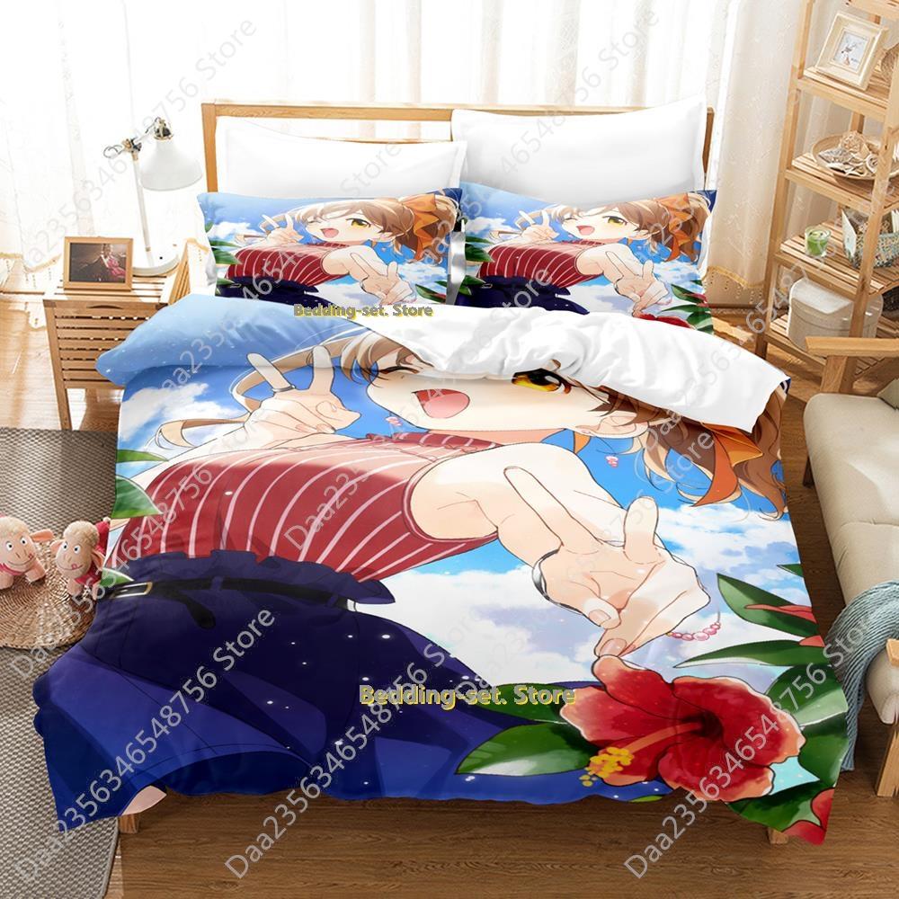 

New SELECTION PROJECT Bedding Set Cartoon Anime three-piece set Adult Kid Bedroom Duvetcover Sets 3D Kawaii roupas de cama EU Single(135*200cm)3pcs