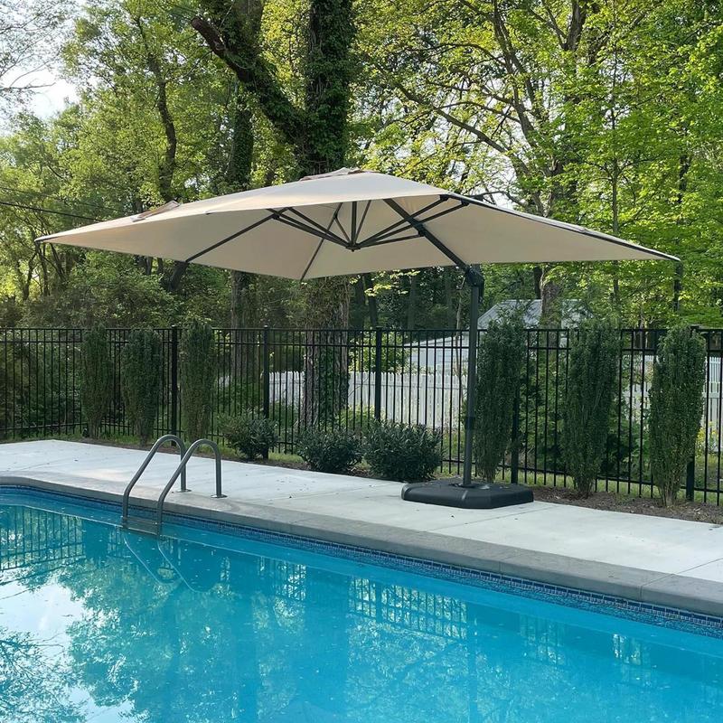 Schirm Ersatzbespannung 6.6x10ft Terrassenschirm Ersatzbespannung Robuste Ausleger-Sonnenschirm-Abdeckung für Terrasse Hinterhof