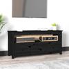 Day and Night - Day and Night Solid Black Pine Wood TV Cabinet 114x35x52 Cm