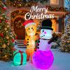 5.9FT LED Inflatable Yard Decor Gingerbread Man Snowman Toy Xmas Home Decorations Ornaments Supplies Gifts Christmas Holiday