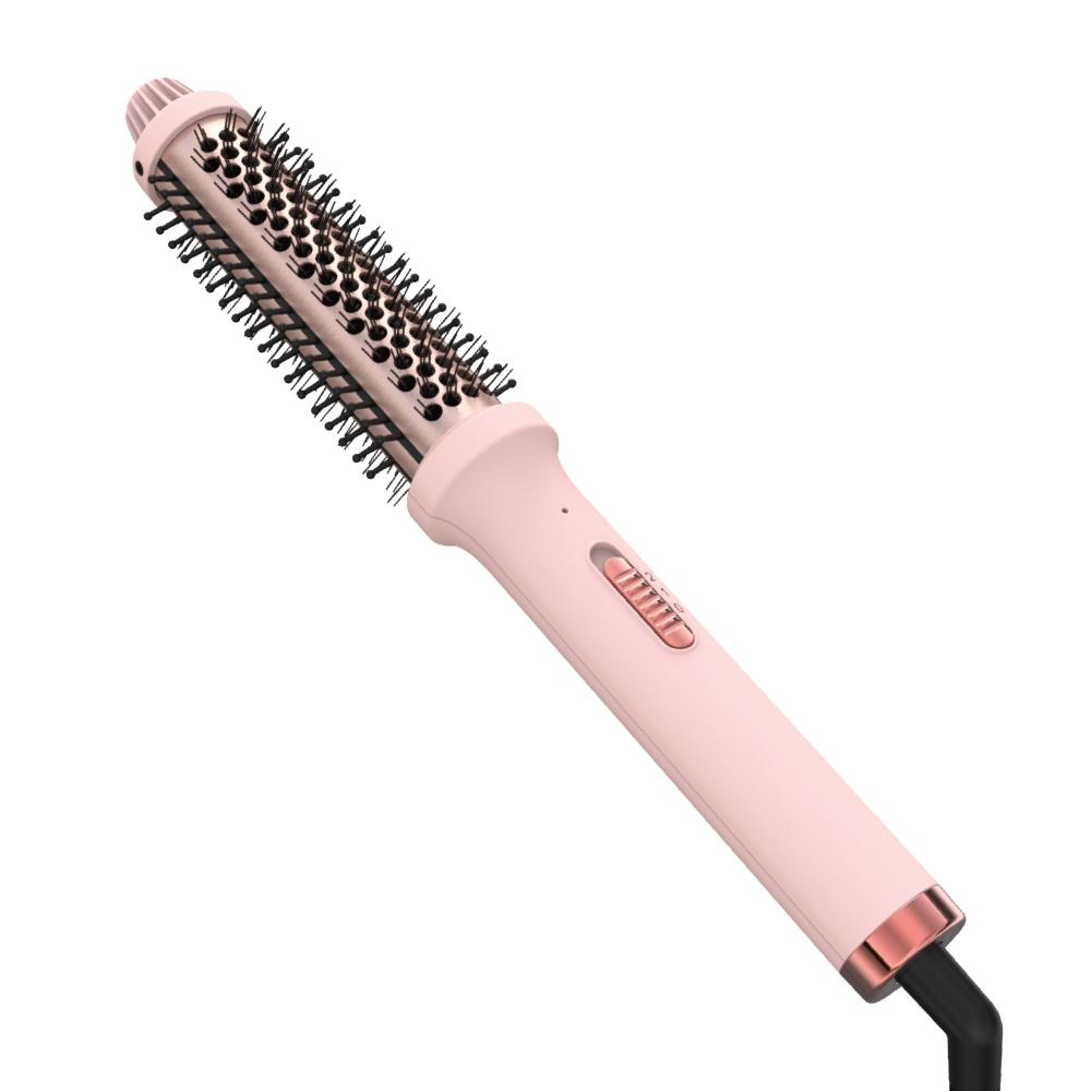 Ulelay Electric Ionic Heated Round Brush 32mm Fast-Heating Ceramic Tourmaline Professional Volumizing Brush 110-220V розовый
