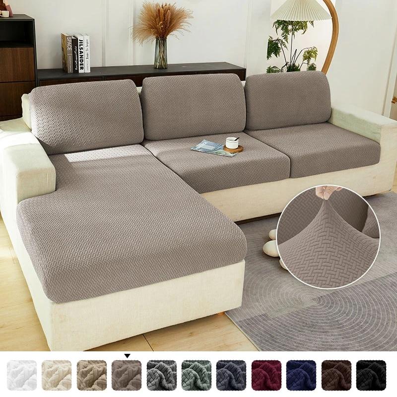 Thick Jacquard Sofa Seat Cushion Cover Funiture Protector Stretch Couch Covers for Sofas Anti-dust Removable Slipcover Pets Kids