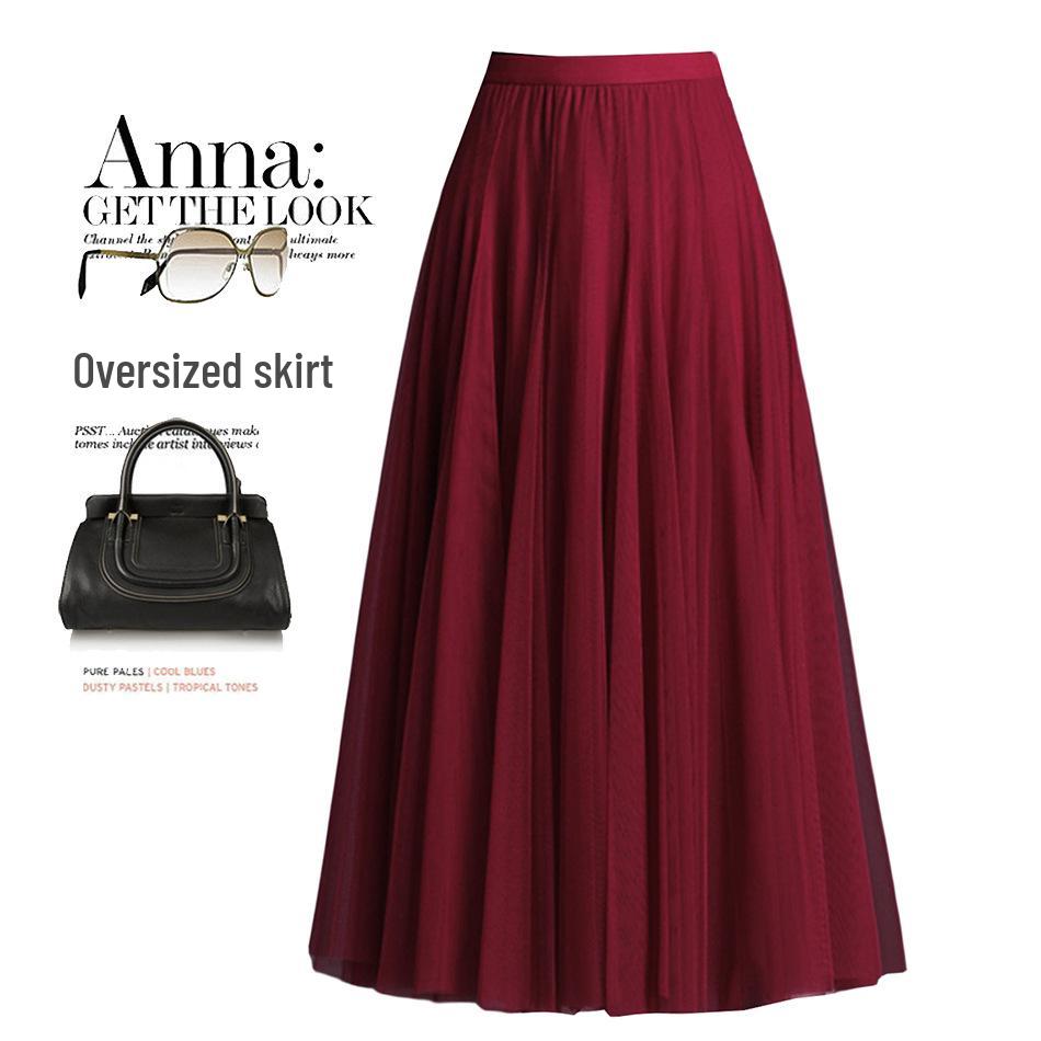 Elegantní vysoce kvalitní dlouhá rozšiřující se sukně s vysokým pasem - 2023 Všestranná síťovaná vílí sukně slim fit