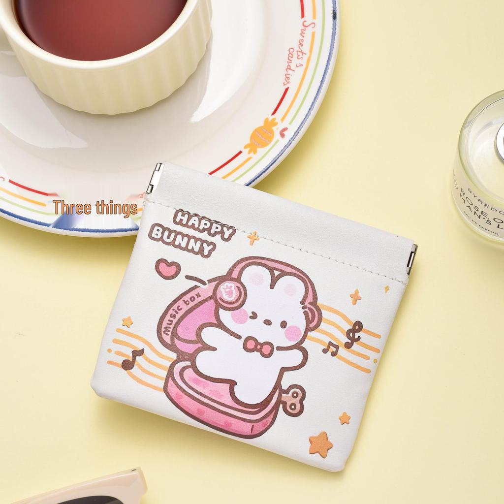 Chic Snap Closure Makeup Bag: Compact Lipstick Organizer & Earphone Pouch