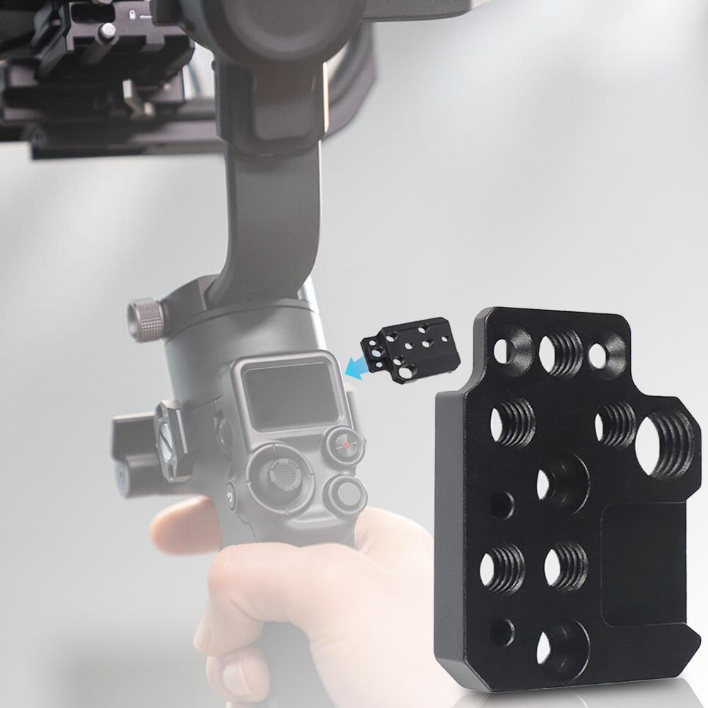 Gimbal Mounting Plate with 1/4 3/8 Hole Cold Shoe Mount Camera Gimbal Bracket for DJI Ronin RS3/RS2/RSC2/SC/S Gimbal Mount Plate