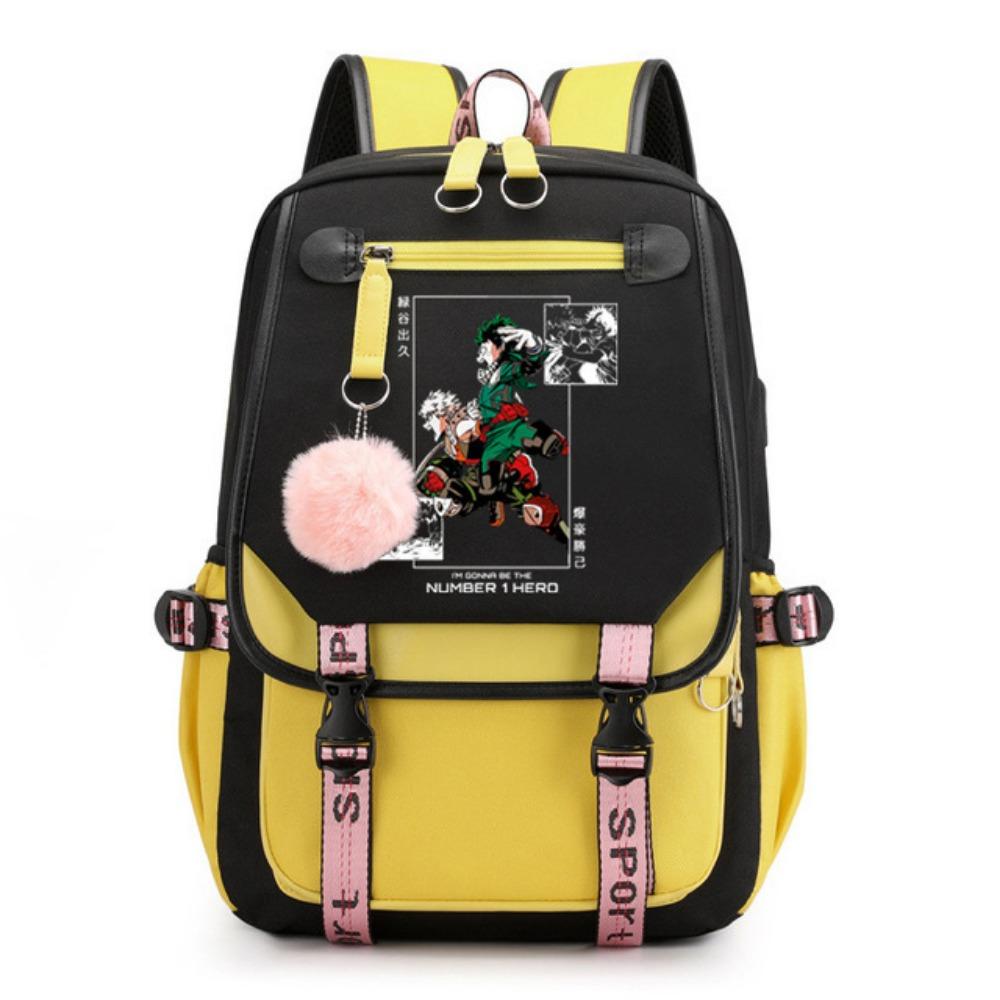 Riman My Hero Academy, Surrounding Backpacks, Large-capacity Student Schoolbags, USB Computer Bags, Travel Bags