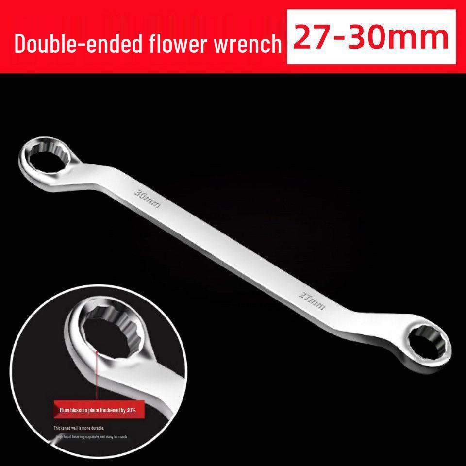 Dual-Ended Extra Long Chrome Hexagonal Box Wrench Set, Mirror Polished