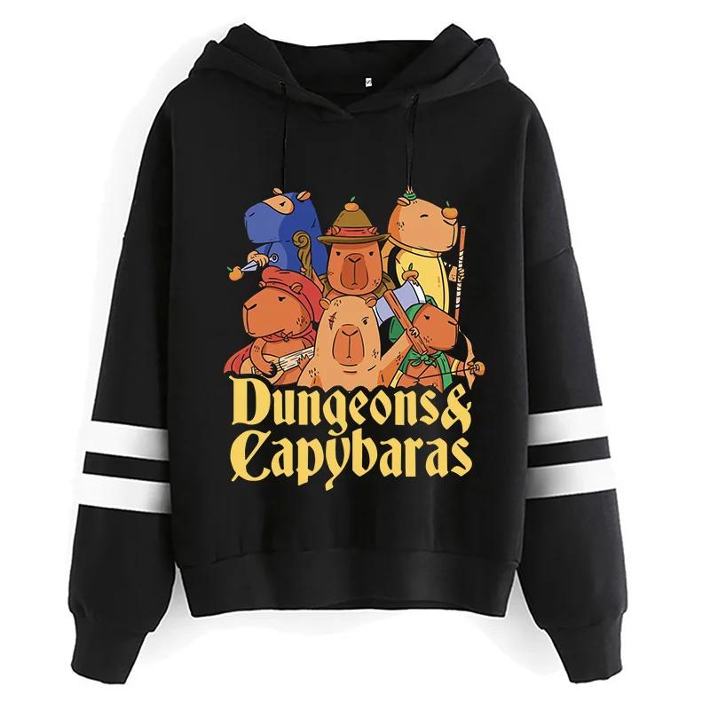 

Kawaii Cartoon Capybara Hoodies Women Men Harajuku Fashion Graphic Streetwear Unisex Sweatshirts Hooded Top L