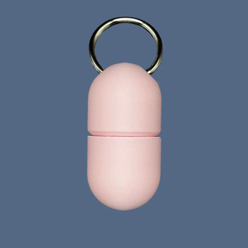 Capsule Shape Medicine Box Keychain Portable Mini Keychain Creative Pills Box