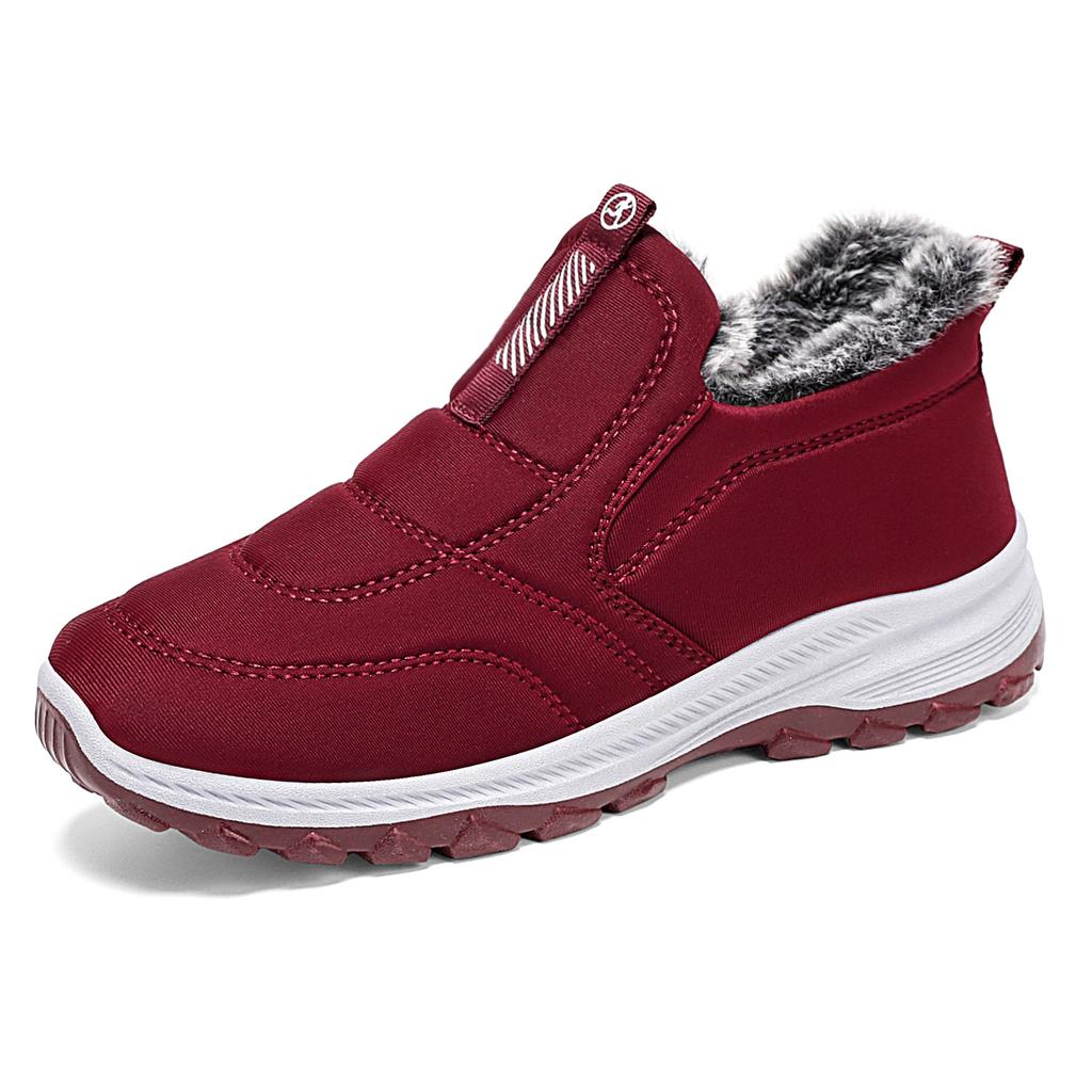 Autumn and winter cotton shoes, women's boots, warm and comfortable, with thick fleece and mother's shoes