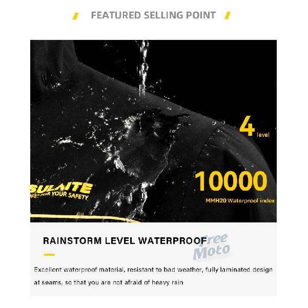 SULAITE Motorcycle Rain Suit Men Women Rain Gear Waterproof Protective Rain Coat with Pants 2 Pieces Breathable Outdoor