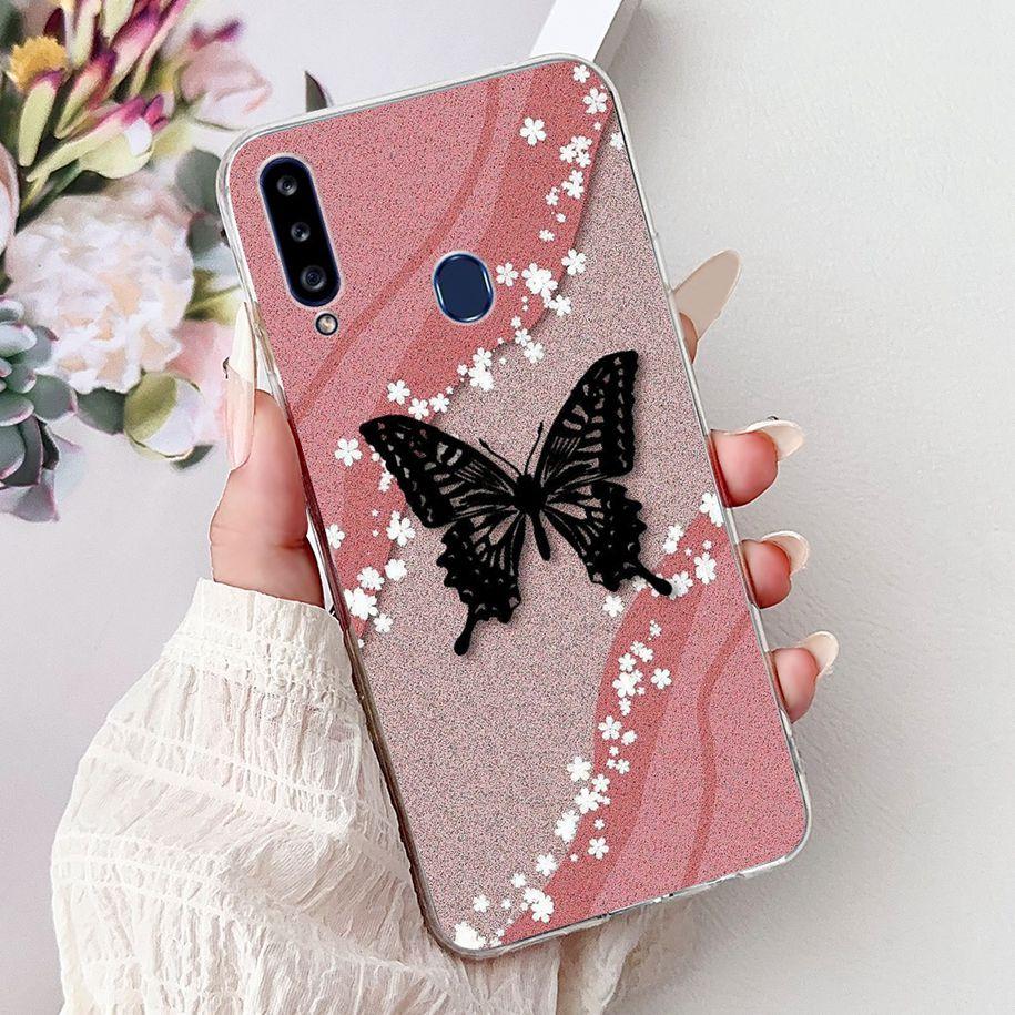 Case For Samsung Galaxy A20 A20e A20s Cover Fashion Flower Butterfly Soft Silicone Clear Bumper For Samsung A30 A 30 A 20 Covers