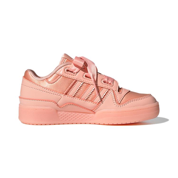 Adidas Originals FORUM Satin Low C Cushioning, Wear Resistant Low top Skateboard Shoes Pink Children Aged 3 7 Years Old FY8821