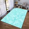 Abstract Teal Swirls Design Rug Non-slip rug suitable for living room and bedroom sofas