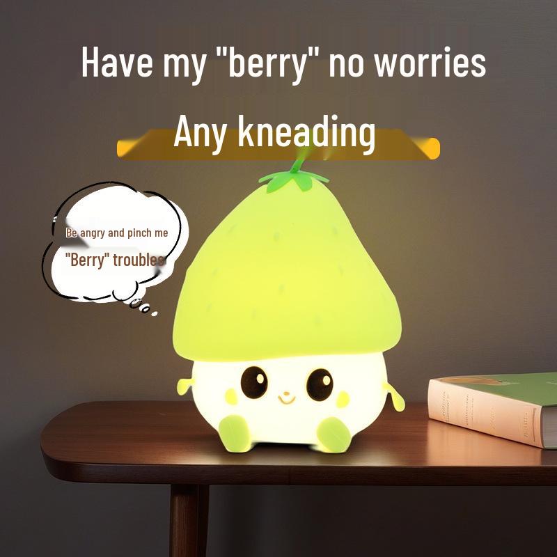 Strawberry Silicone Touch Night Light - Creative Bedside Atmosphere Lamp