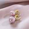 Pendientes de perlas de imitación dulces de color rosa/blanco para mujer, aretes de perlas simuladas de lujo de color dorado, joyería femenina de moda