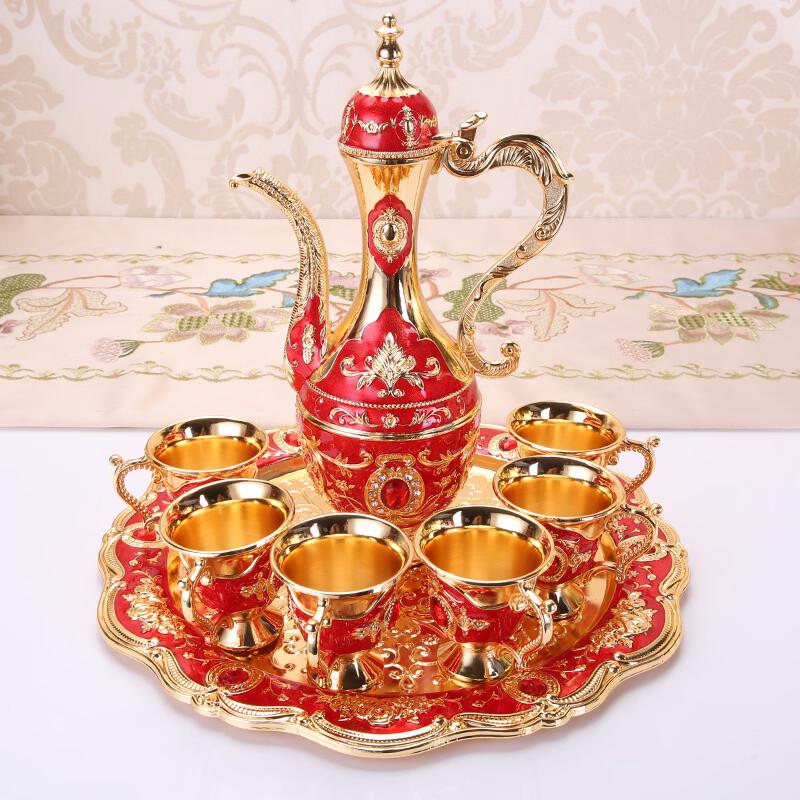 Gold Red Baijiu Decanter & Glass Set