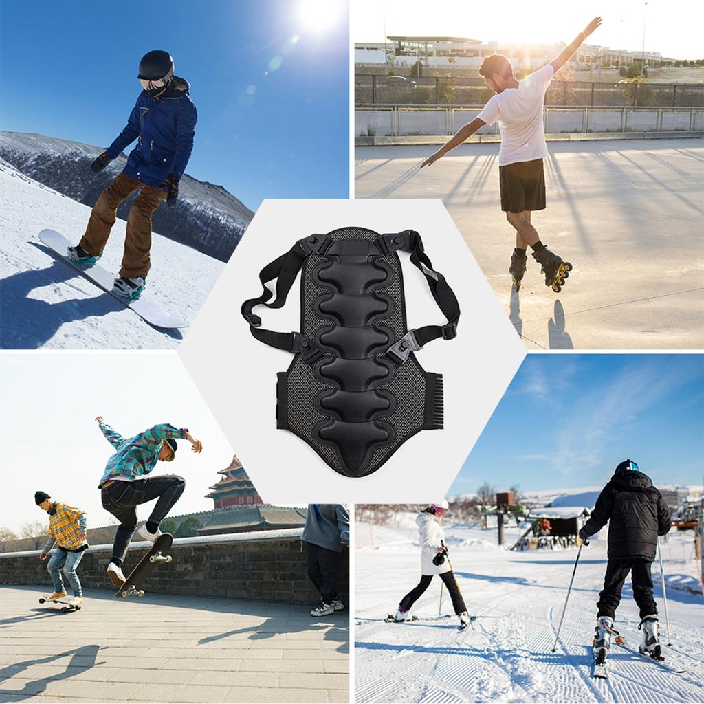 Motorcycle Back Protector Detachable Thick EVA Protection Back Pad Cushion for Motorcycling Mountain Biking Skating