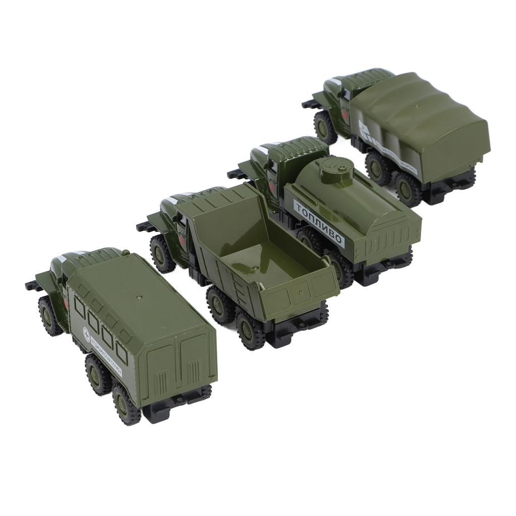 4pcs Mini Diecast Battle Car Simulation Pull Back Alloy Car Models Birthday Present Battle Car Truck