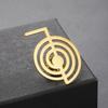 LIKGREAT CHO KU REI Brooch Spiritual Amulet Pin Reiki Symbol Stainless Steel Badge for Women Men Protection Jewelry Gift