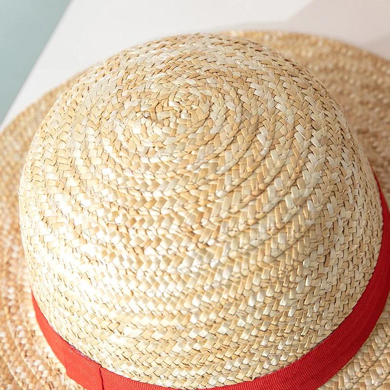 Luffy Straw Hat Anime Cosplay Prop Hat Role Play Performance Summer Beach Accessories Adult Unisex Sunshade Hat Halloween Gift