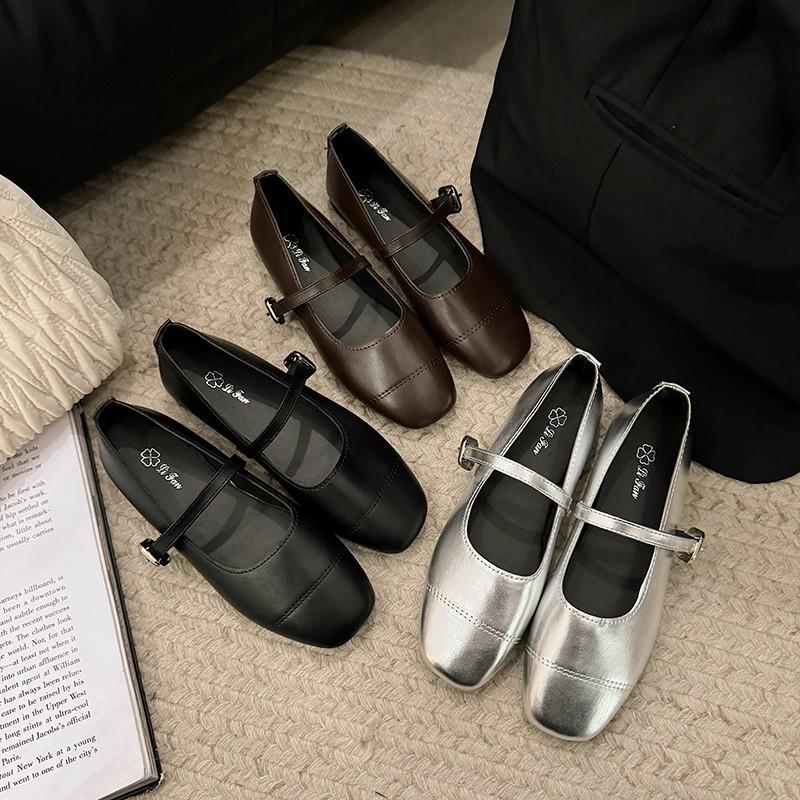 Fashion Mary Jane Shoes for Women 2025 Retro Flat Women's Single Shoes Soft and Comfortable Ballet Shoes Women Zapatos De Mujer