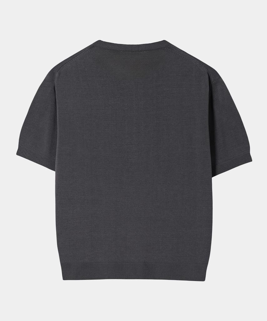 Dekkoloso Summer Cool Touch Henley Neck Short Sleeve Knit [Gray]