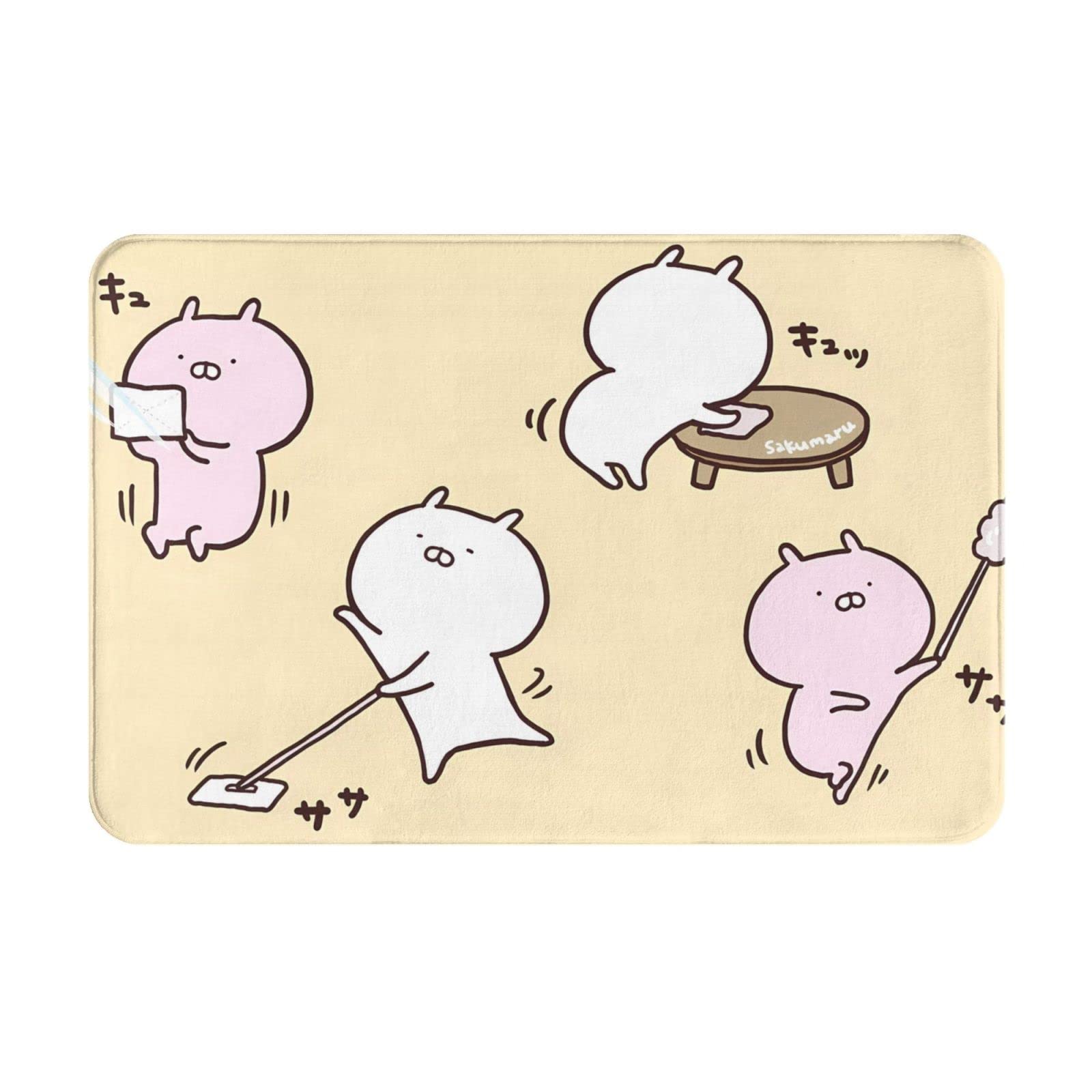 

HTSW Usamaru Bath Mat, Stylish Anime Bath Mat, Absorbent, Quick-Drying, Durable Flannel Fabric, Thick and Comfortable, Shedding-Resistant, 40x60cm