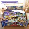 Name Custom Anime Saint seiya Pattern Bedding Set Quilt Cover Pillowcase Home Decor Gift (1 * duvet cover + 2 * pillowcase, without core)