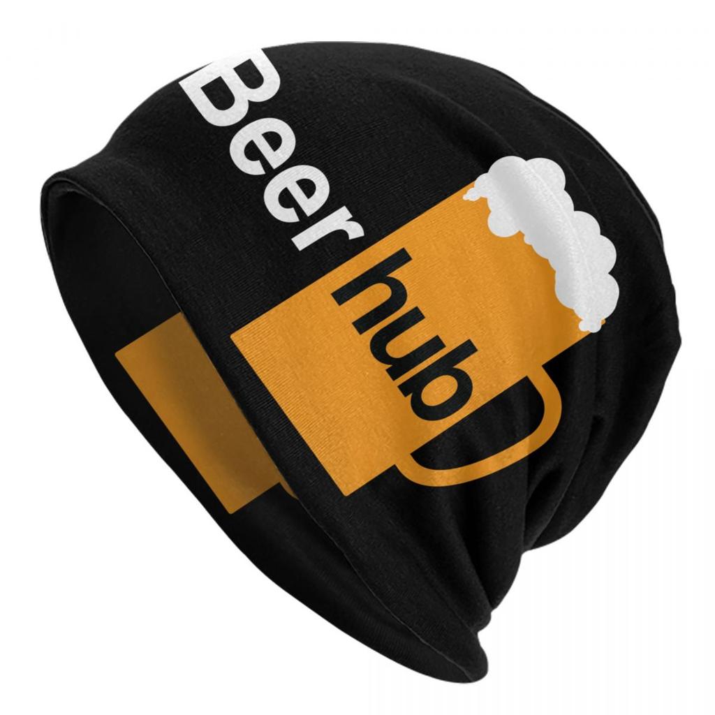 Funny Beer Design Skullies Beanies Caps Unisex Winter Warm Knit Hat Women Unisex Adult Alcohol Lover Bonnet Hats Outdoor Ski Cap