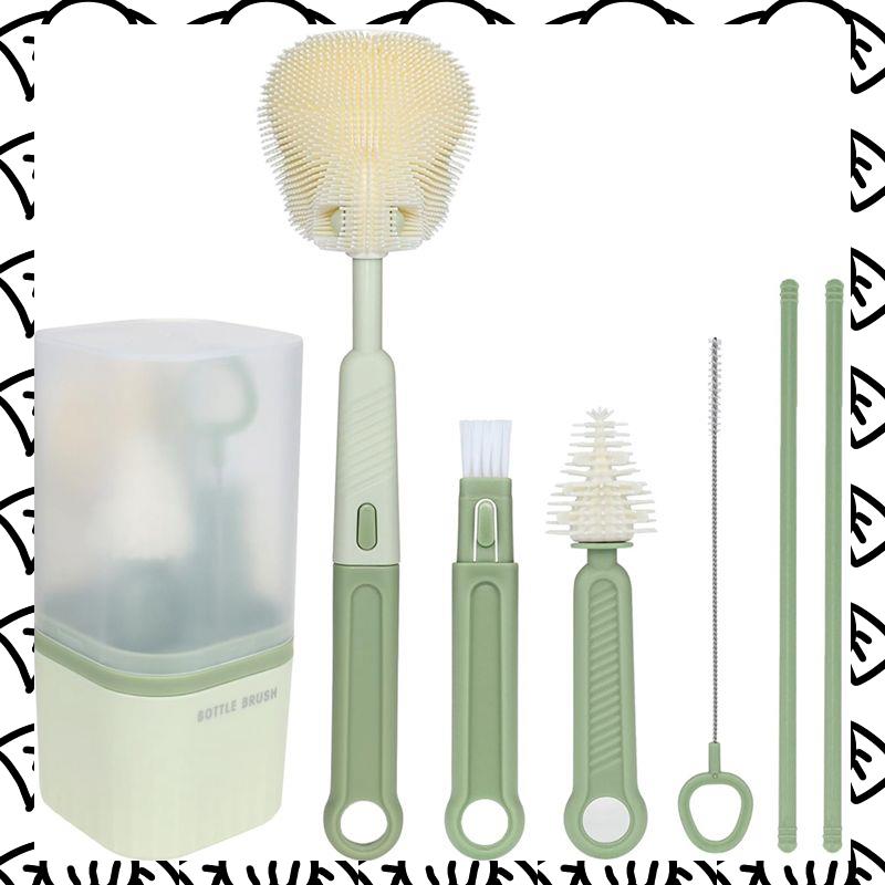 A71Z Silicone Child Cup Brush Set Includes Child Bottle Brush Nipple Brush Wait Family Friendly Portable