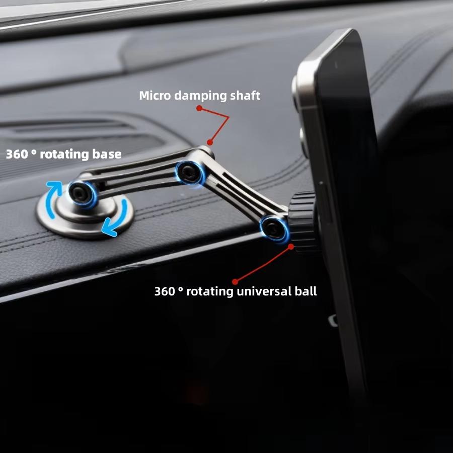 Car Phone Holder 360° Rotate Metal Magnetic Foldable Magsafe Phone Stand Air Vent Magnet Mount GPS Support For All Phones