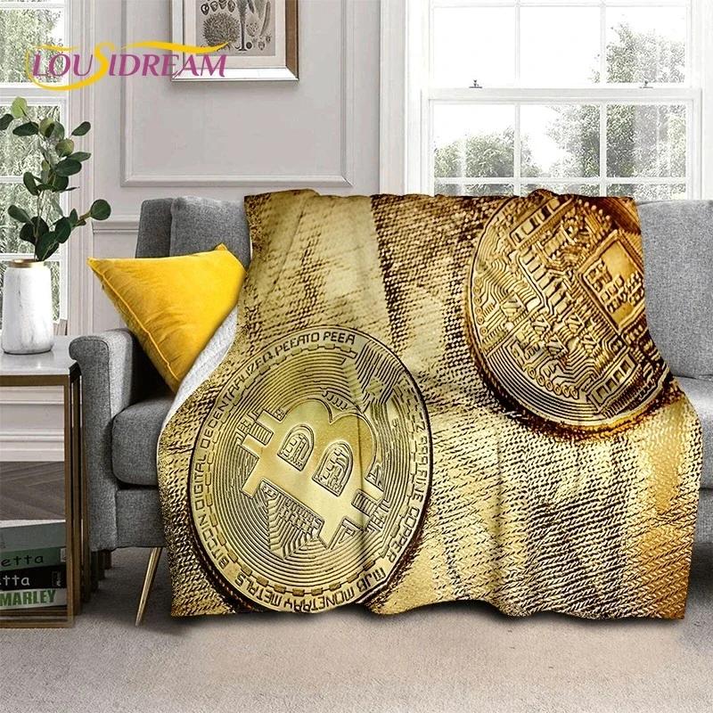 Bitcoin Virtual Currency NFT Soft Flannel Blanket for Beds Bedroom Sofa Picnic,Throw Blanket for Cover Outdoor Leisure Nap Gift