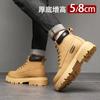 Inner Heightening Martin Boots Men's 8cm Winter New British Tooling Boots Leather Thick-soled Beef Tendon Sole Leather Short Boots Men