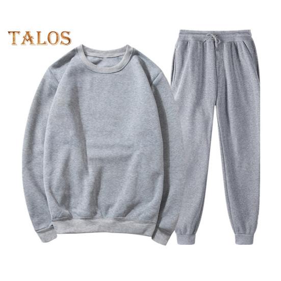 

2 шт./комплект спортивный костюм круглый вырез длинный рукав пуловер топы эластичный шнурок талия длинные брюки комплект офисный тренировочный наряд M светло-серый