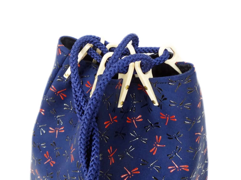 Taška Inden Gakiri 7505 Nagomi Navy Deerskin Red Jet Black Lacquer Vzor vážky x 19 cm x 1 vnitřní kapsa na zip [Indenya] 26,5 cm 1,5 cm