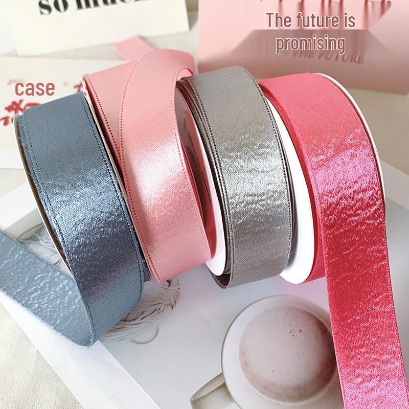 2.5cm Thick Bright Double-Sided Satin Ribbon for Gift Wrapping, Bouquet, Decoration, Baking, DIY, and Floristry.