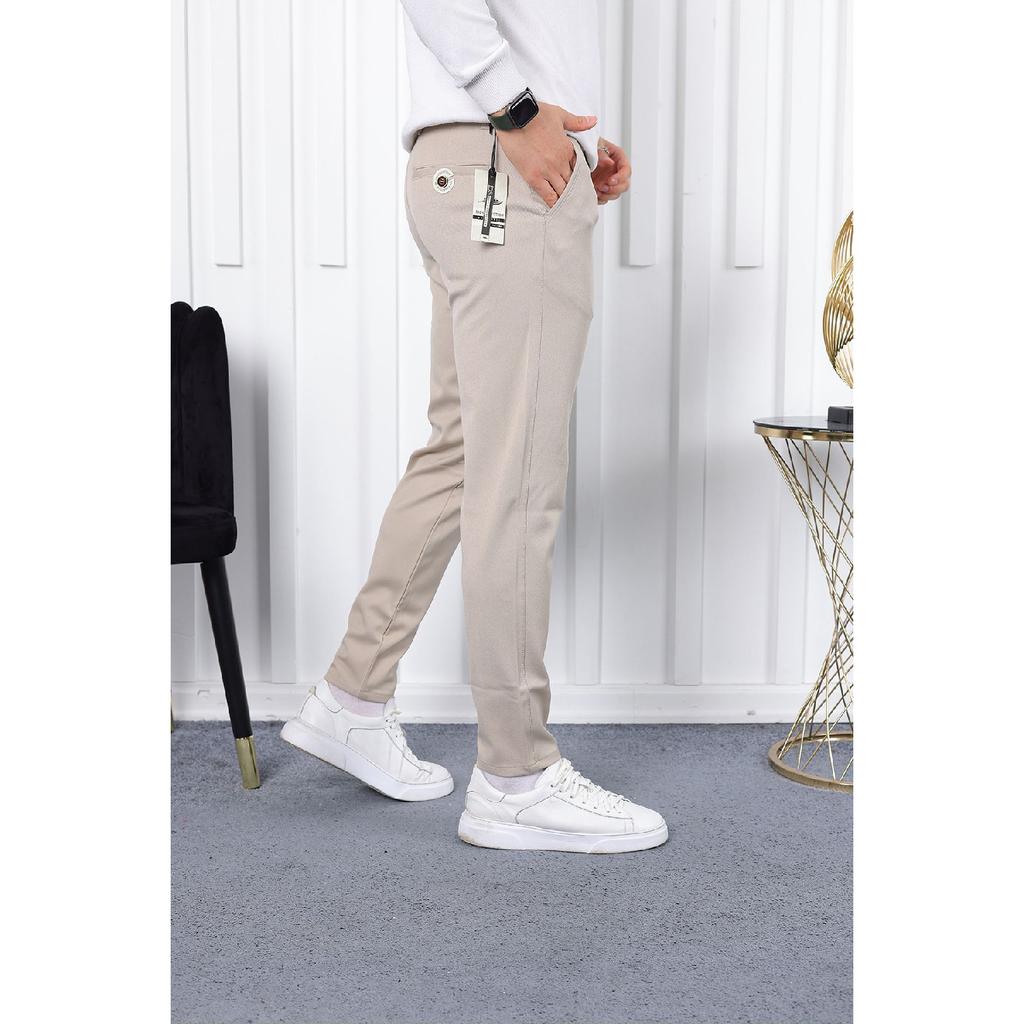 Seasonal Black Slim Fit Lycra Fabric Trousers