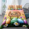 Soft Easter Eggs Print Duvet Cover Happy Easter Cartoon Rabbit Toddler Bedding Sets Twin King Queen Size Microfiber Quilt Cover