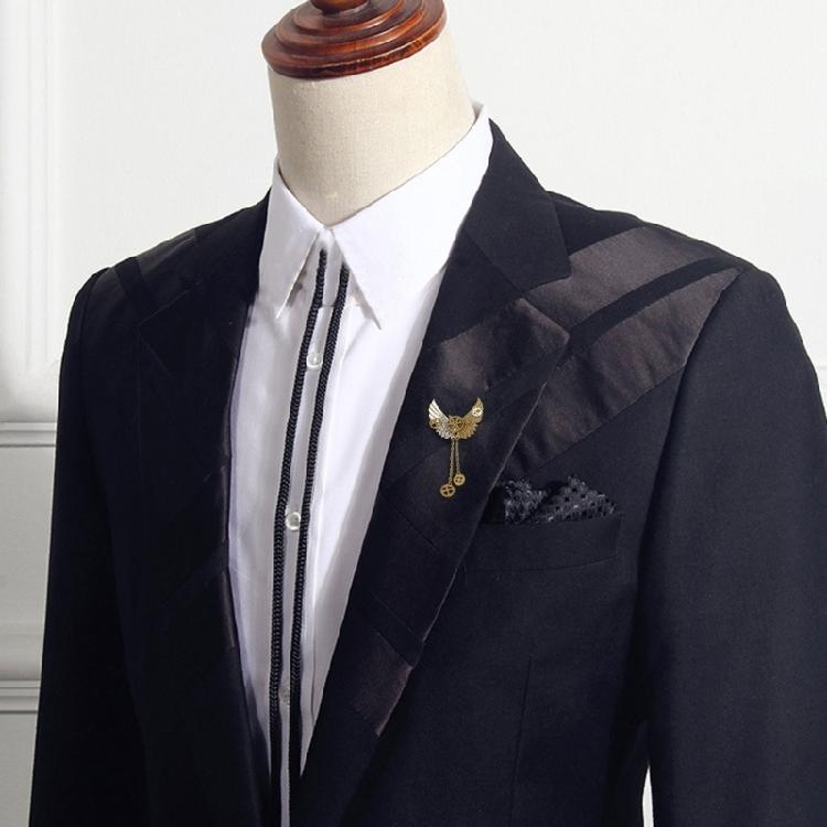 Steampunk Großer Zahnrad-Brosche Mechanische Schal Revers-Pin Flügel Kette Fünfecke Brustnadel für Frauen Mädchen Männer