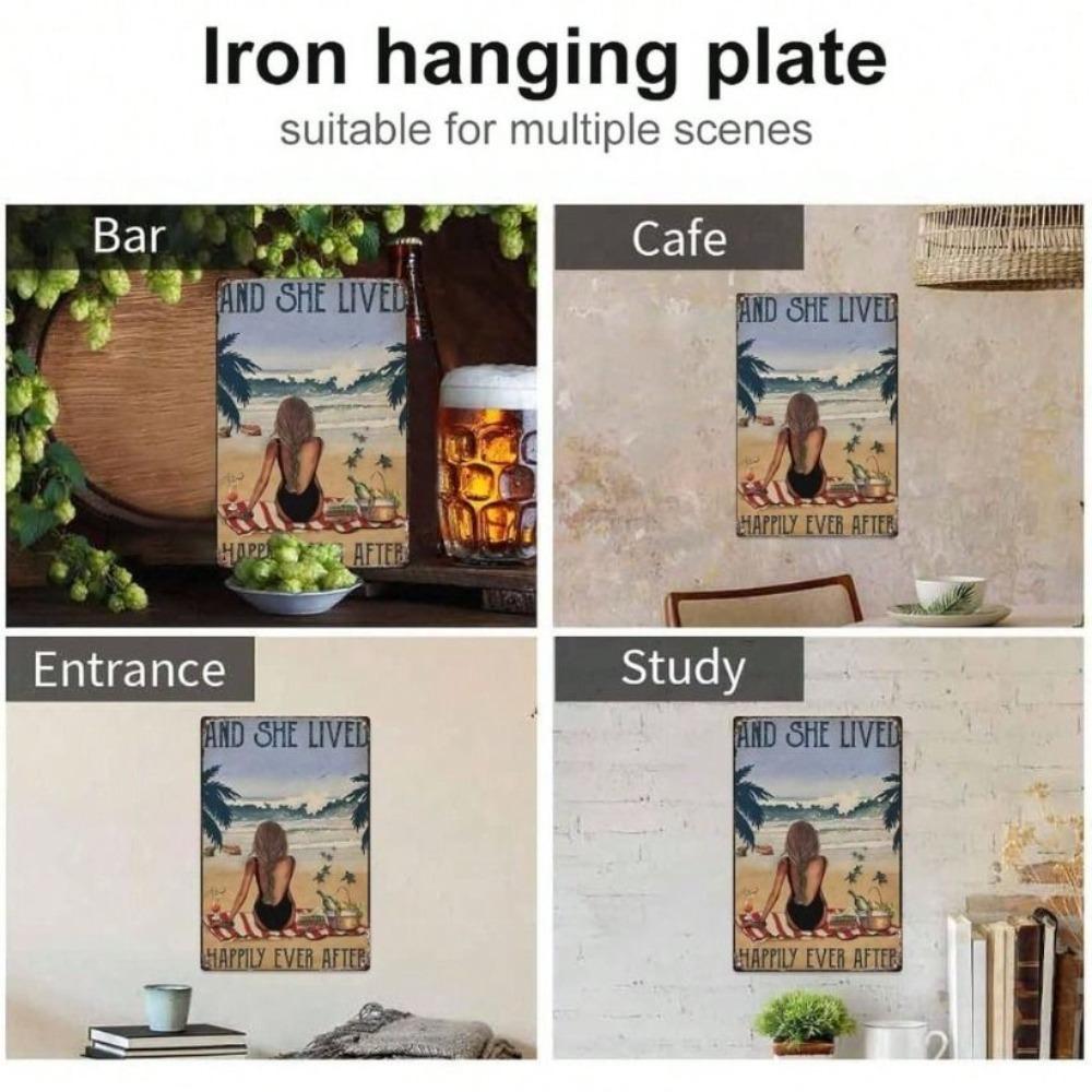 Metal Wall Art Sea Turtle Vertical Tin Sign Home Bar Decor