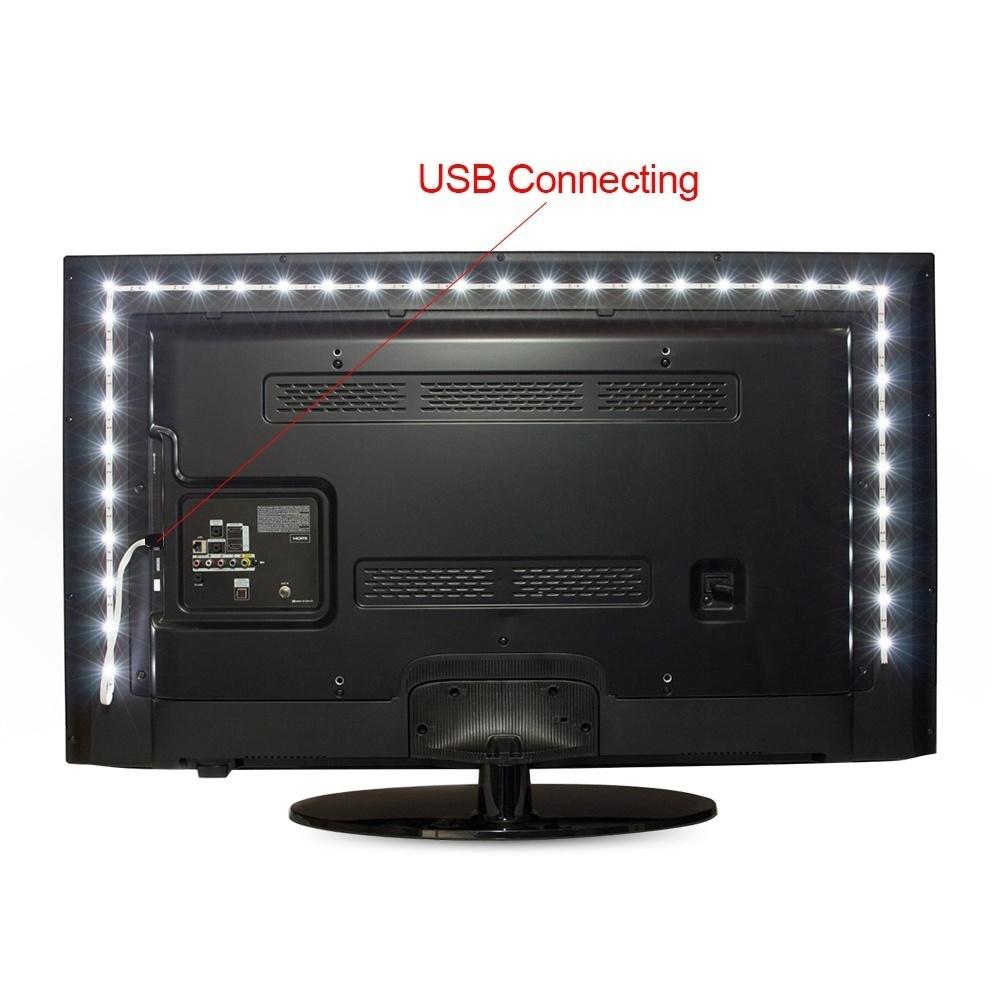 5V 1M /2M  TV Background Lighting USB Cable Power LED Strip Light Lamp Christmas Desk Decor Tape for Usb Gadgets