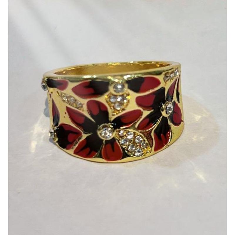 Viya Elegant Fashion Enamel Flower Copper Micro-Inlaid Zircon Epoxy Women S Ring no. 6