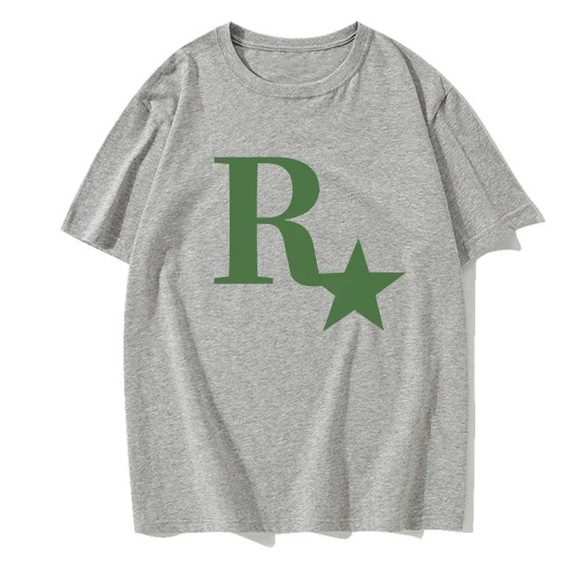 

Футболка R Star Original Printed из чистого хлопка для мужчин и женщин в одном стиле, парная одежда с короткими рукавами, чистый хлопок с короткими рукавами XXXXXL золотой