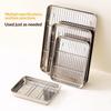 Stainless Steel Baking Pan Tray With Removable Wire Rack Bbq For Even Heat Distribution And Food Presentation Kitchen Gadgets