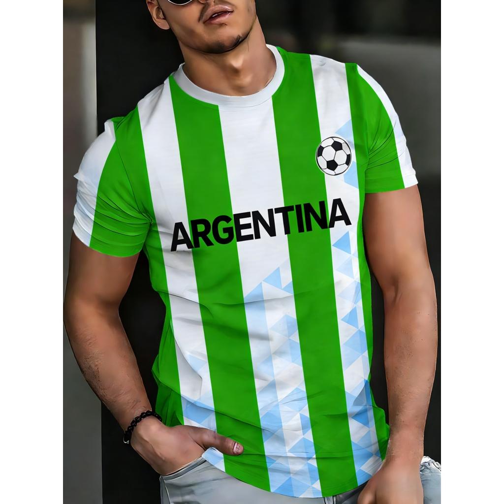 Contrast striped printed T-shirt