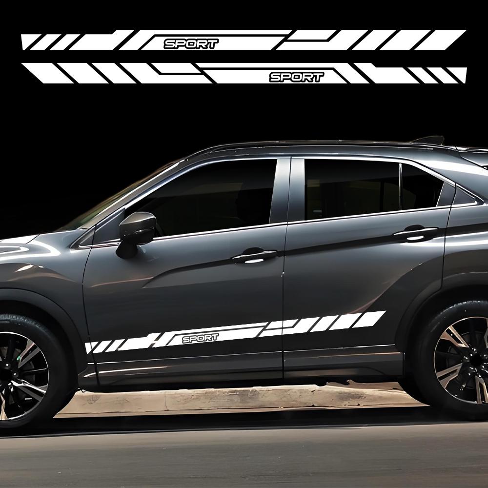 For Mitsubishi ECLIPSE CROSS Car Door Side Skirt Sticker PVC Racing Sport Stripes Vinyl Decal Auto Body Decoration Accessories