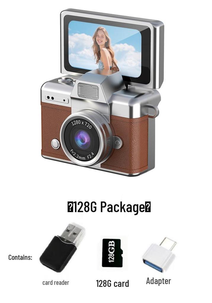 Retro Flip Screen Digital Card Camera for Students and Travelers